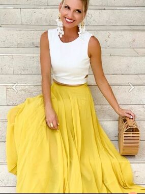 Chicwish Yellow Maxi Skirt